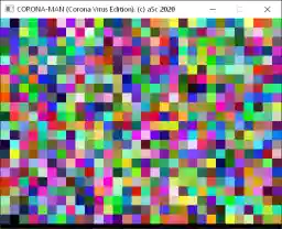 'CORONA-MAN 80's color blocks loading screen' in a higher resolution